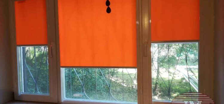 Рулонные шторы в системе UNI2 с тканью Альфа оранжевый —  г.Зеленоград