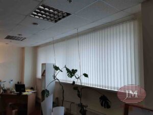 Вертикальные жалюзи из ткани Сфера св.бежевый для офисного помещения - Москва, ул. Карамышевская набережная